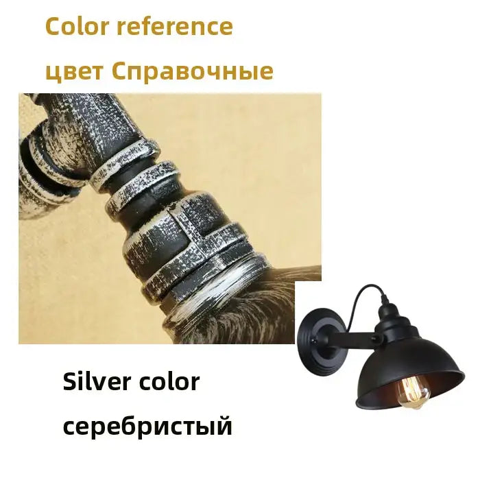 Industrial black wall sconce bedroom retro wrought iron lamp