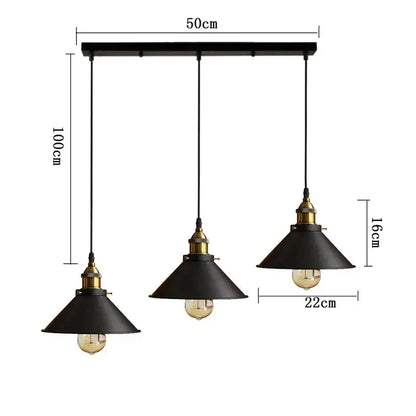 Industrial black & white ceiling chandelier – kitchen pendant light