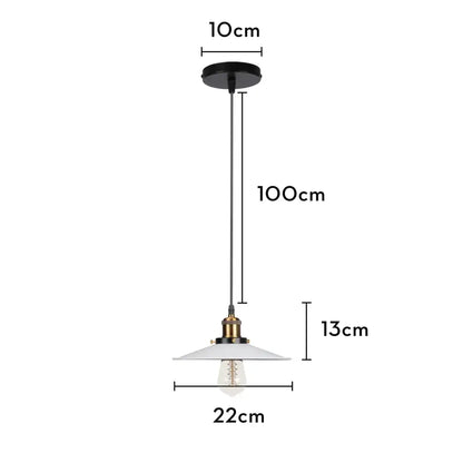 Industrial black white & copper iron pendant light dining room