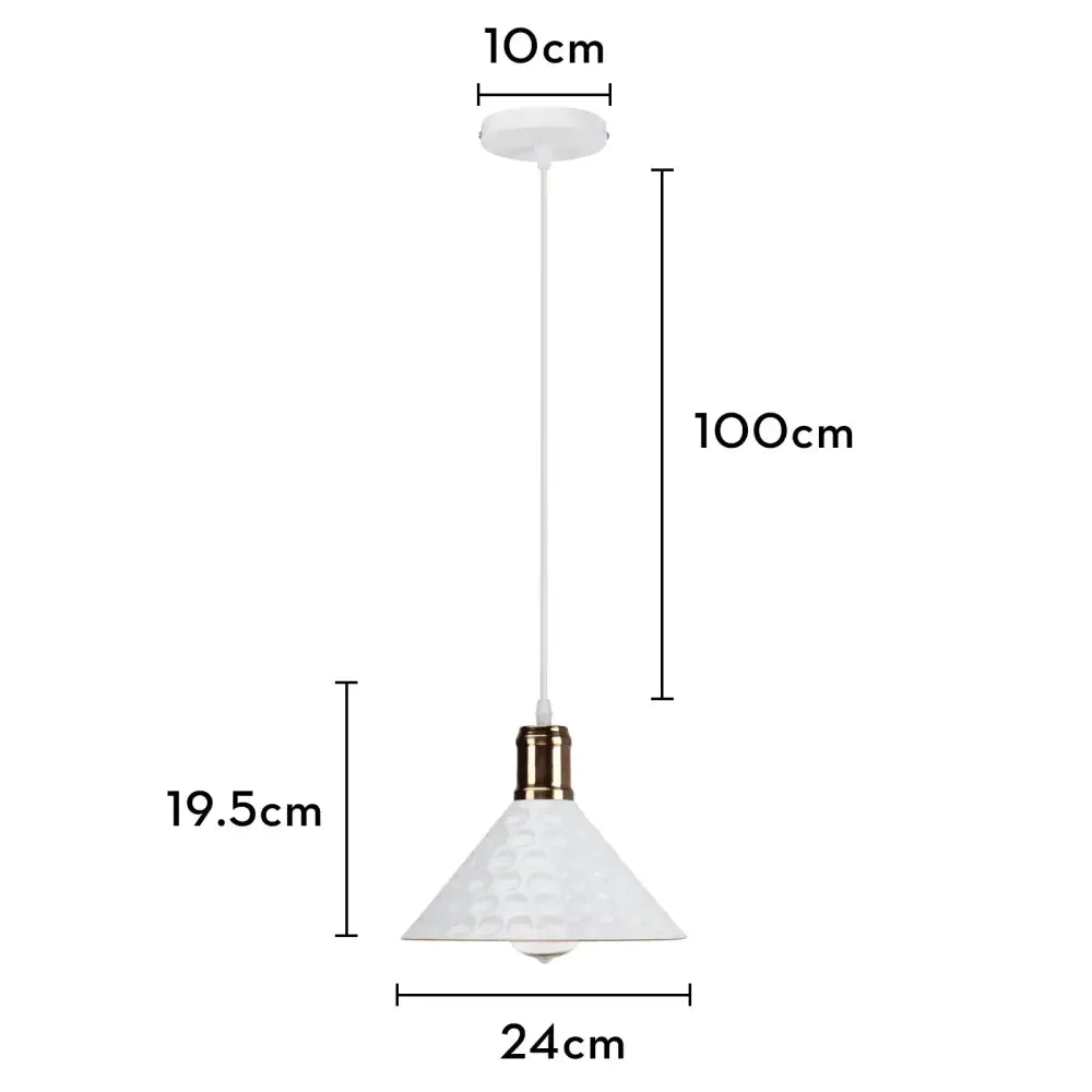 Industrial black white & copper iron pendant light dining room