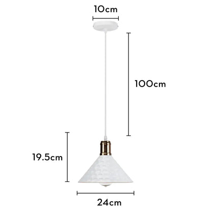 Industrial black white & copper iron pendant light dining room