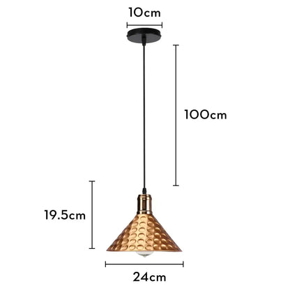 Industrial black white & copper iron pendant light dining room
