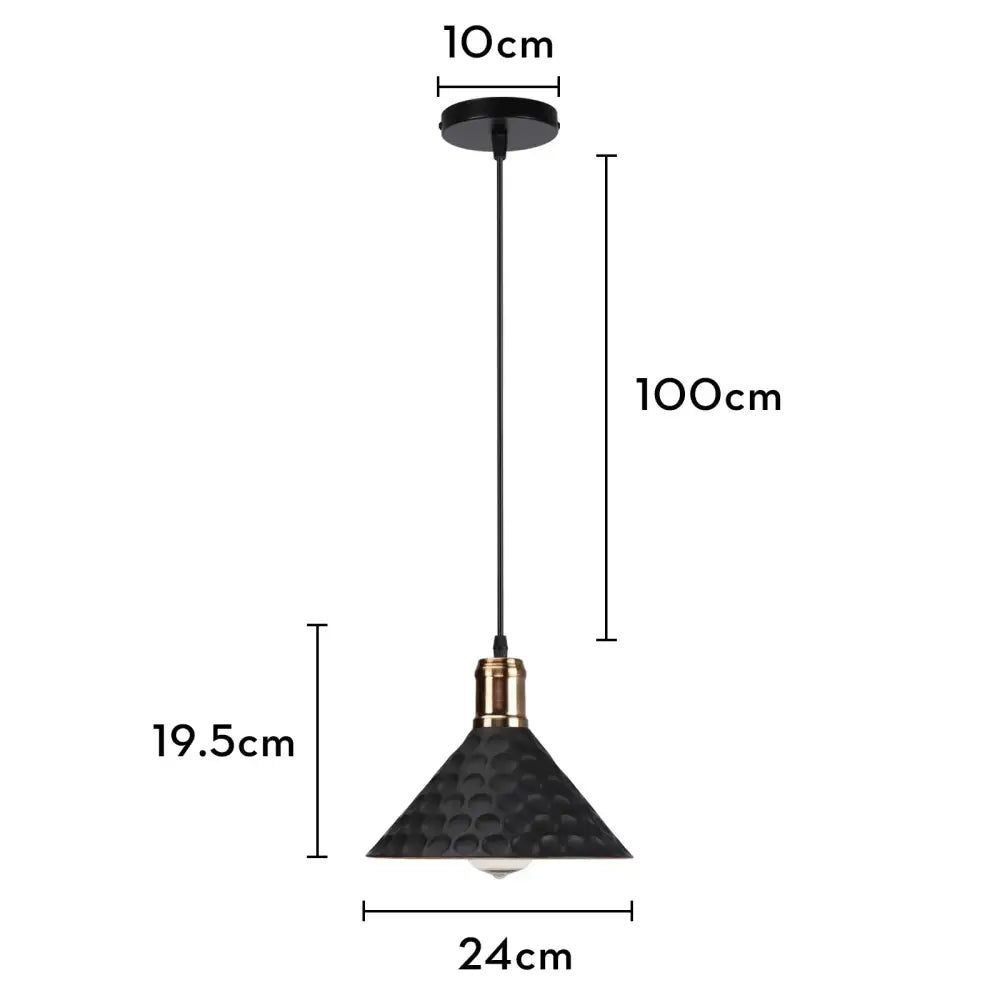 Industrial black white & copper iron pendant light dining room