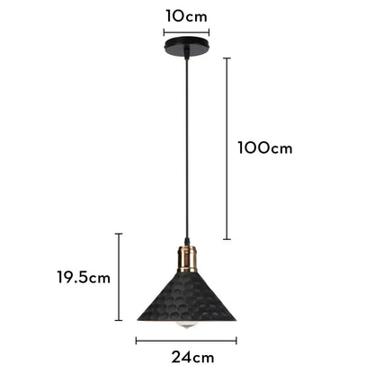 Industrial black white & copper iron pendant light dining room
