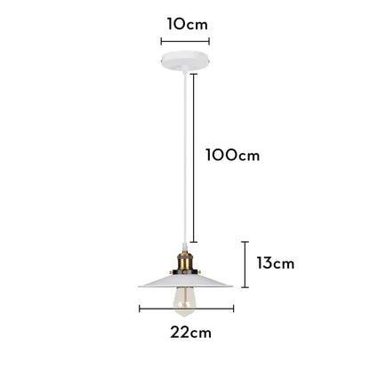 Industrial black white & copper iron pendant light dining room