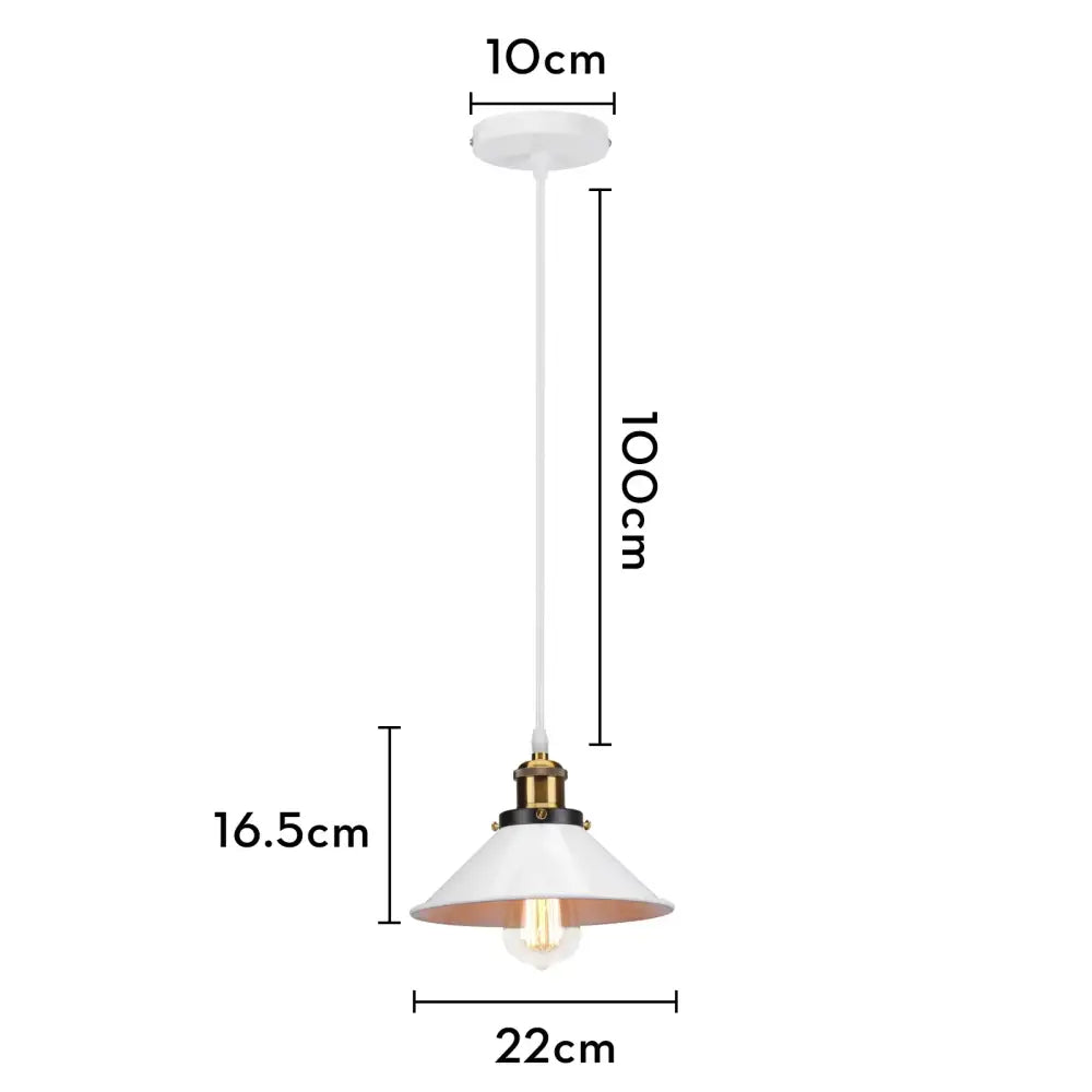 Industrial black white & copper iron pendant light dining room