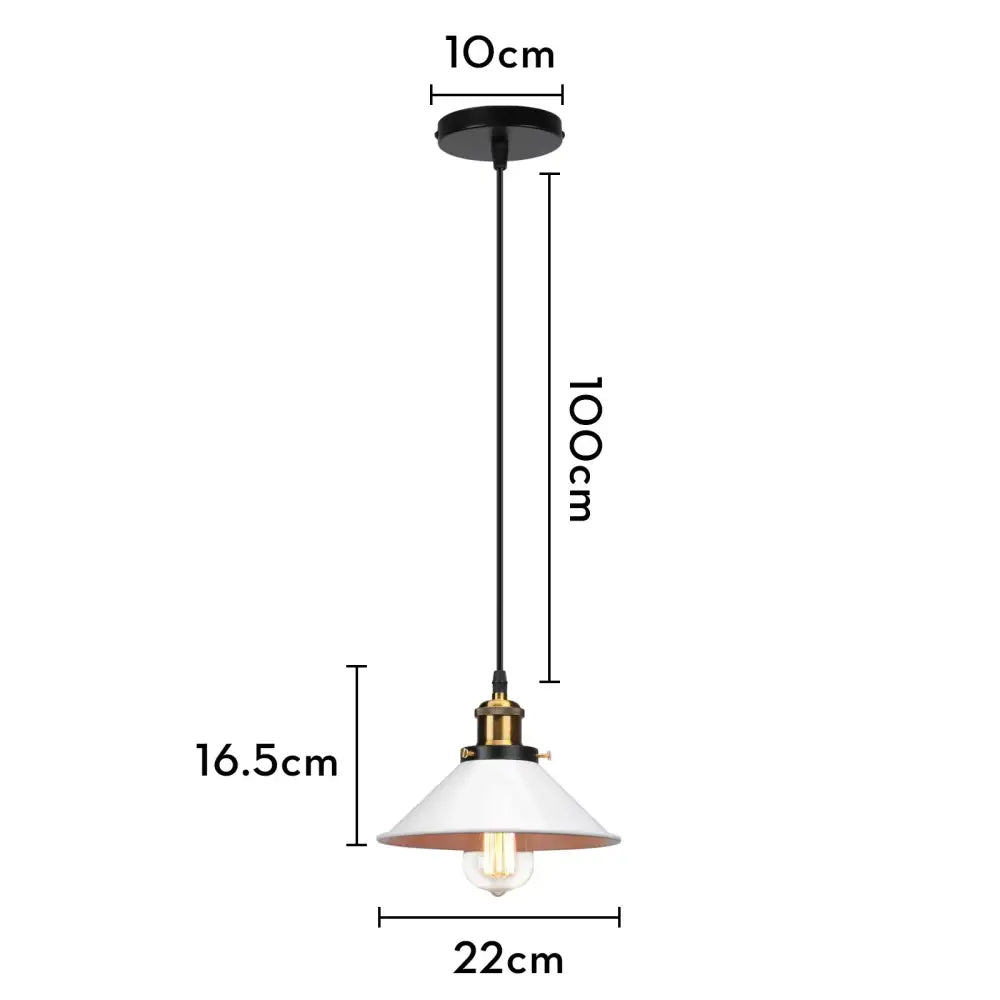 Industrial black white & copper iron pendant light dining room