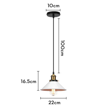Industrial black white & copper iron pendant light dining room