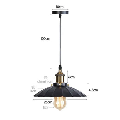 Industrial black white & copper iron pendant light dining room