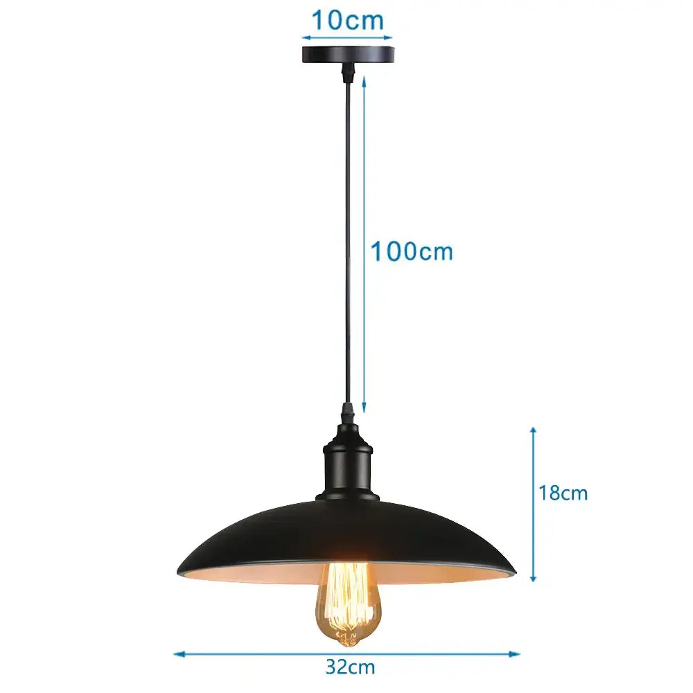 Industrial black white & copper iron pendant light dining room