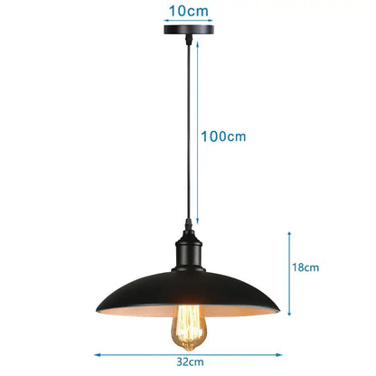 Industrial black white & copper iron pendant light dining room