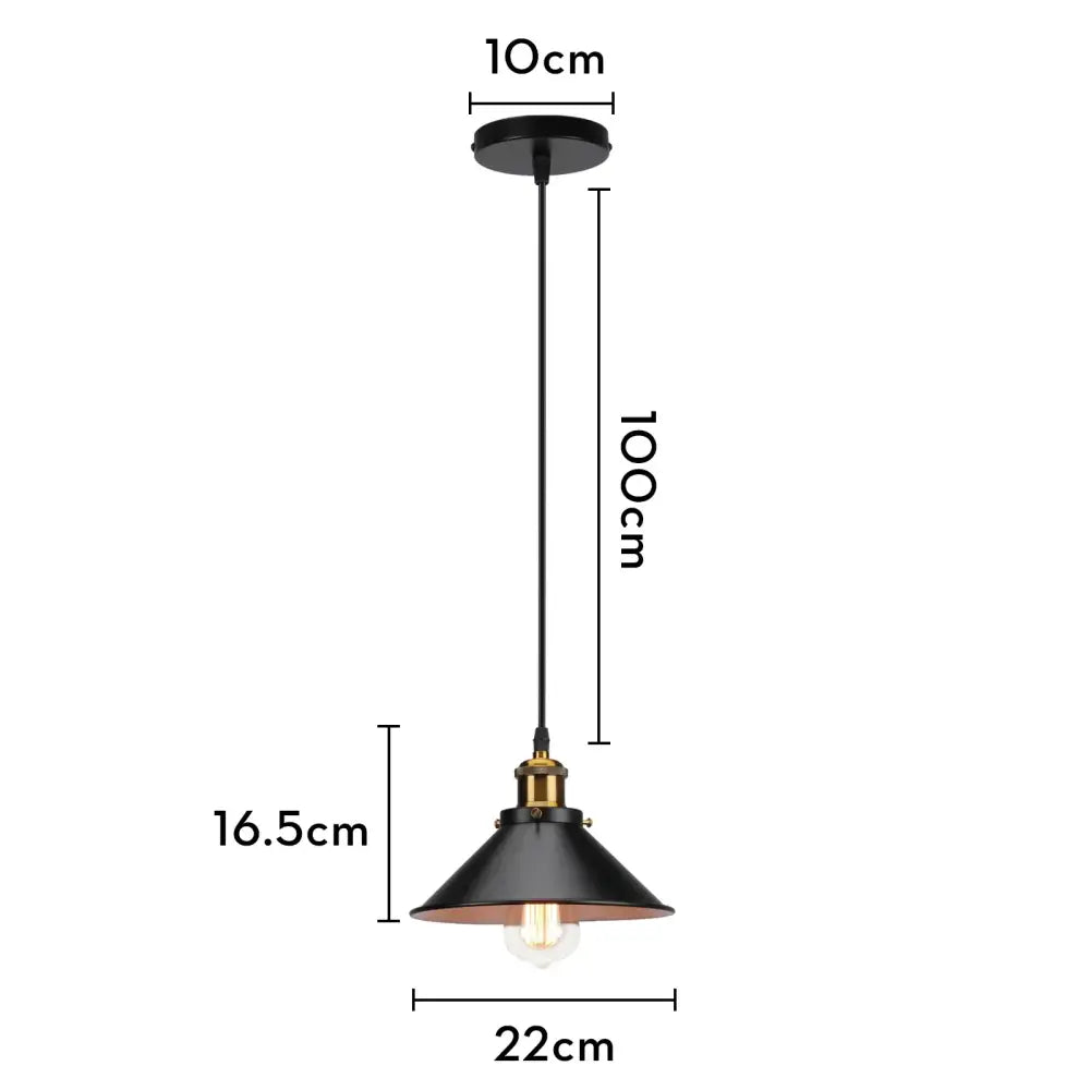 Industrial black white & copper iron pendant light dining room