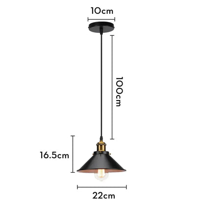 Industrial black white & copper iron pendant light dining room