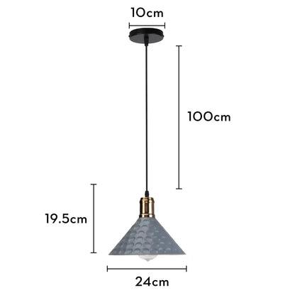 Industrial black white & copper iron pendant light dining room