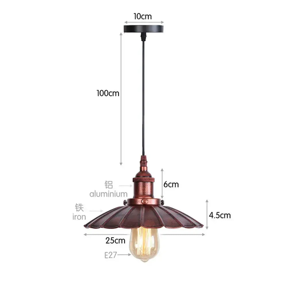 Industrial black white & copper iron pendant light dining room