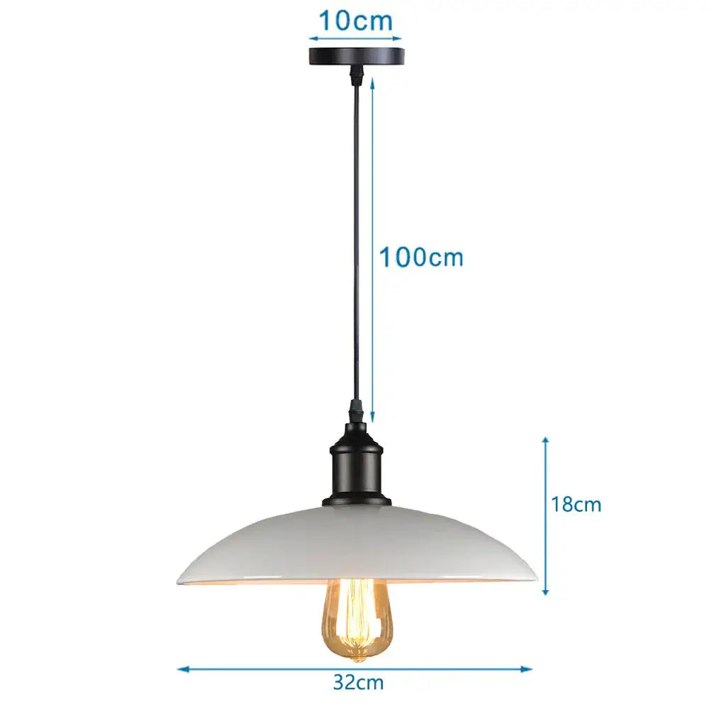 Industrial black white & copper iron pendant light dining room