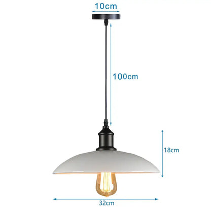 Industrial black white & copper iron pendant light dining room