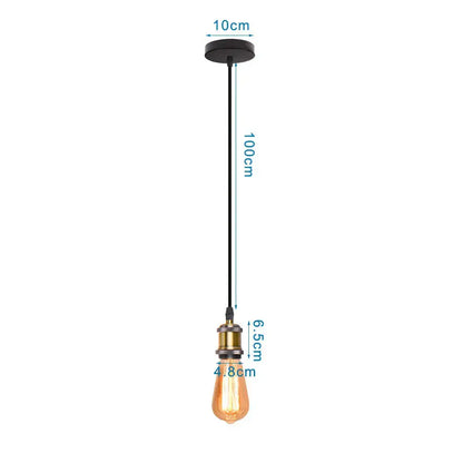 Industrial black white & copper iron pendant light dining room
