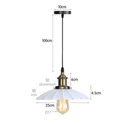Industrial black white & copper iron pendant light dining room