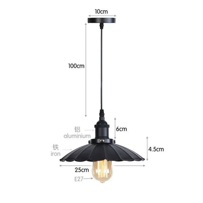 Industrial black white & copper iron pendant light dining room
