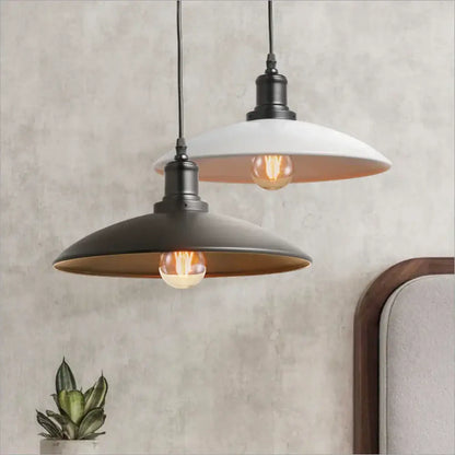 Industrial black white & copper iron pendant light dining room