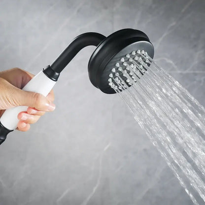 Industrial black & white dual handle shower faucet bathroom tap