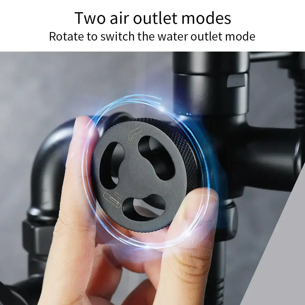 Industrial black & white dual handle shower faucet bathroom tap