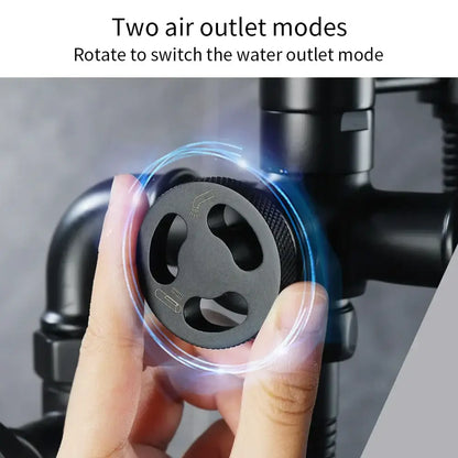 Industrial black & white dual handle shower faucet bathroom tap