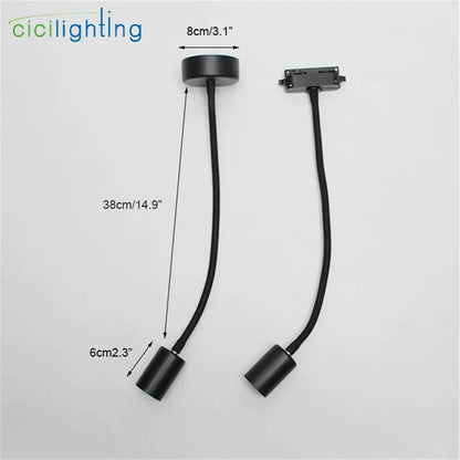 Industrial black & white gooseneck ceiling light kitchen spot lamp