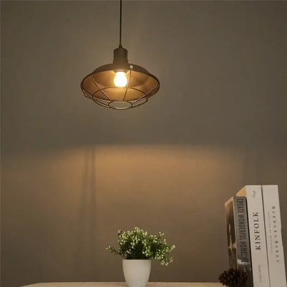 Industrial black & white iron pendant lights kitchen cage chandelier