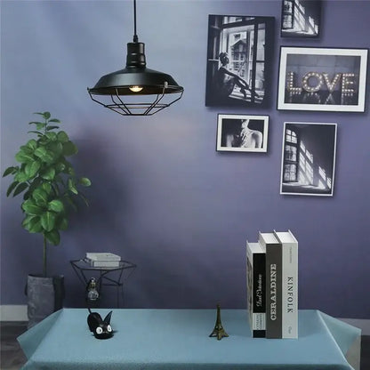 Industrial black & white iron pendant lights kitchen cage chandelier