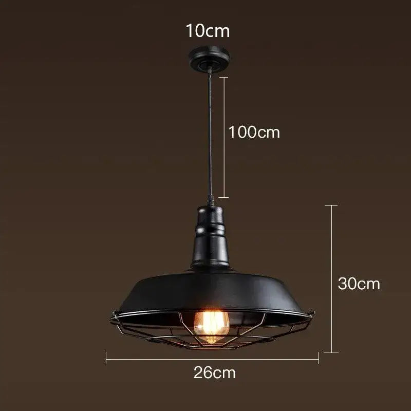 Industrial black & white iron pendant lights kitchen cage chandelier
