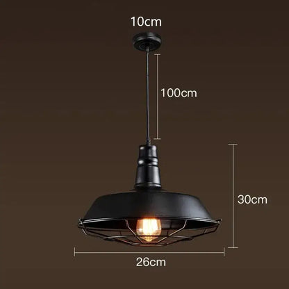 Industrial black & white iron pendant lights kitchen cage chandelier