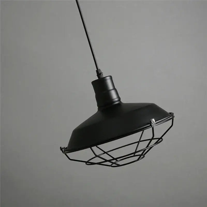 Industrial black & white iron pendant lights kitchen cage chandelier