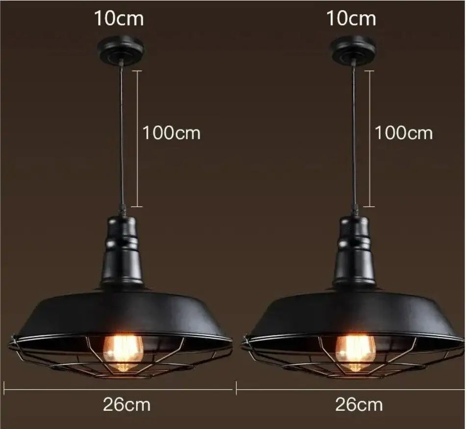 Industrial black & white iron pendant lights kitchen cage chandelier