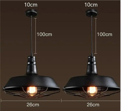 Industrial black & white iron pendant lights kitchen cage chandelier