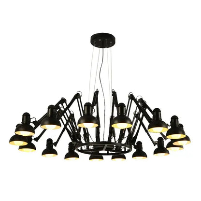 Industrial black & white spider ceiling lamp living room adjustable