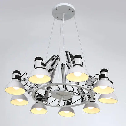 Industrial black & white spider ceiling lamp living room adjustable