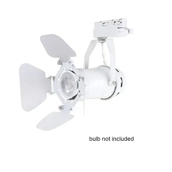 Industrial black & white track spotlight office adjustable barn doors