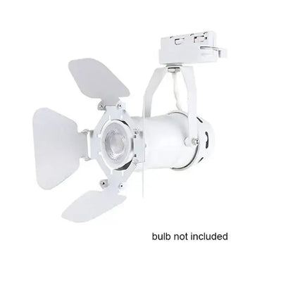 Industrial black & white track spotlight office adjustable barn doors