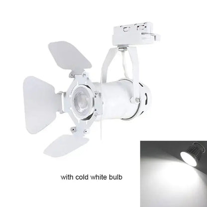 Industrial black & white track spotlight office adjustable barn doors