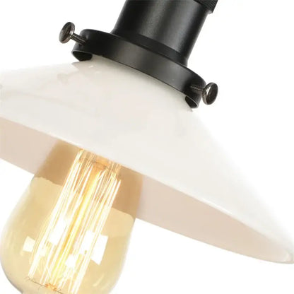 Industrial black & white wall light bedroom led sconce with pull chain