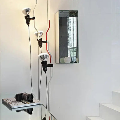 Industrial black wrought iron adjustable pendant lamp bedroom light