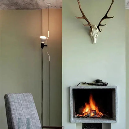 Industrial black wrought iron adjustable pendant lamp bedroom light