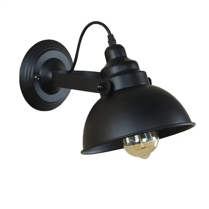 Industrial black wrought iron wall sconce bedroom edison lamp