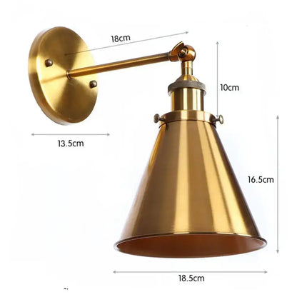 Industrial brass adjustable arm wall sconce garden lamp