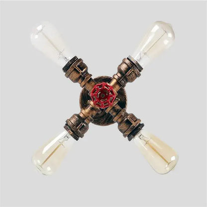 Industrial brass ceiling chandelier dining room edison light fixture