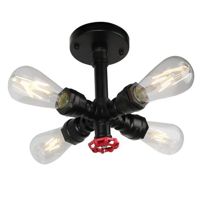Industrial brass ceiling chandelier dining room edison light fixture