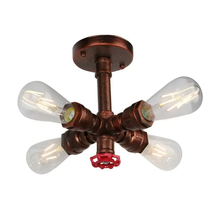 Industrial brass ceiling chandelier dining room edison light fixture