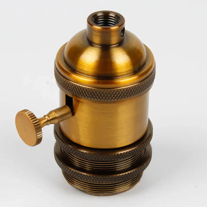 Industrial brass & chrome lamp base holder – dining room pendant
